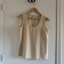 Vintage Baldanza Sportivo at Studio B 100% Silk Tank Top Beige Women’s Medium