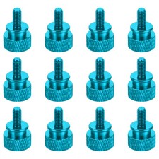 12 Pcs Computer Case Thumb Screw M4x8mm Knurled Screws, Sky Blue