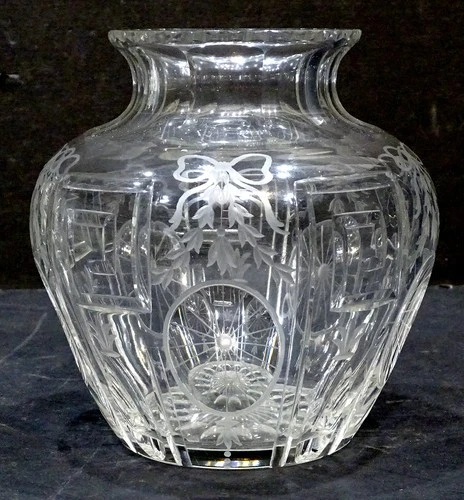 Signed HAWKES Antique ABP Victorian AMERICAN BRILLIANT CUT GLASS Vase / STEUBEN