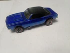 Vintage Hot Wheels Redline 1968 EARLY Blue Custom Camaro US - STELLAR! TAB BASE!