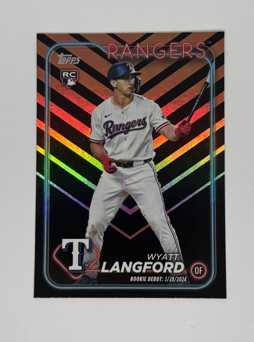 2024 Topps Update Series Wyatt Langford Rookie Debut Orange & Black Foil #US341