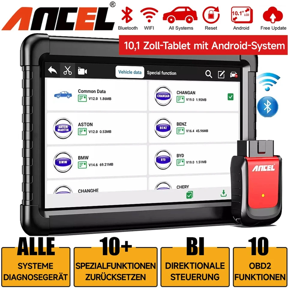 2025 ANCEL X6 Profi KFZ Diagnosegerät ALLE SYSTEM Auto OBD2 Scanner TPMS DPF EPB - Bild 2 von 4