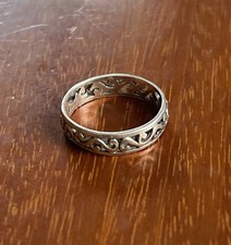 Ring Band Filigree 925 Sterling Silver Size 6