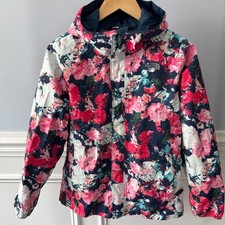 The North Face DryVent Pink Floral Hooded Rain Jacket Girls XL 18 Waterproof