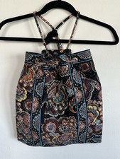 VERA BRADLEY Zaino Paisley con Coulisse "Caffe Latte" Ritirato 14x12 in Y2K
