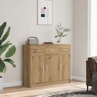 Schmales Sideboard Artisan-Eiche 91X28X75 Cm Holzwerkstoff