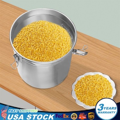 6L Airtight Rice Bucket Canister Food Storage Container 304 Stainless Steel