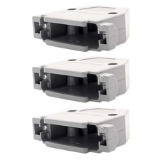 3x DB25 25 Pin D-SUB Plastic Hood Cover Housing Screw Type Solder Cup Connector