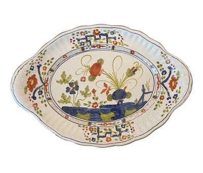 Vintage CACF Faenza Garafano Carnation Oval Serving Platter
