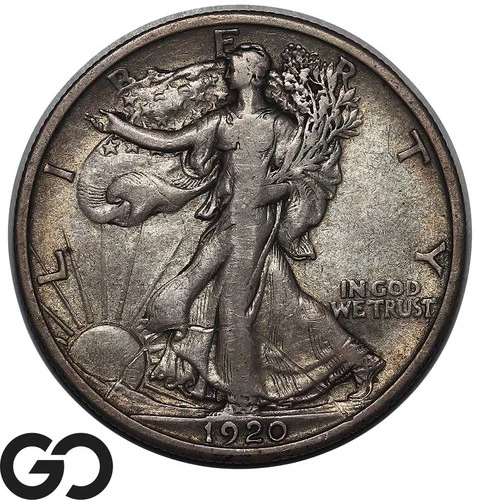 1920-D Walking Liberty Half Dollar, Choice XF Better Date