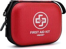 Mini First Aid Kit - 150 Piece Small Waterproof Hard Shell Medical Kit for Home,