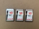 LOT OF 3 SanDisk Memory Card SDP3B Flashdisk PCMCIA PC Card ATA 32MB