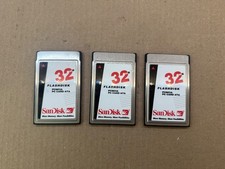 LOT OF 3 SanDisk Memory Card SDP3B Flashdisk PCMCIA PC Card ATA 32MB