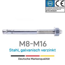Ancoraggio a bullone ancoraggio per carichi pesanti bullone di ancoraggio ancoraggio a cuneo, acciaio zincato M8-M16