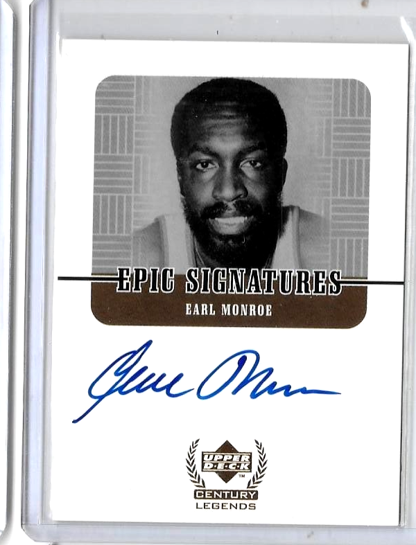 Earl Monroe Autographed Signed 1999 UD CENTURY LEGENDS EPIC SINATURES CERTIFIED 