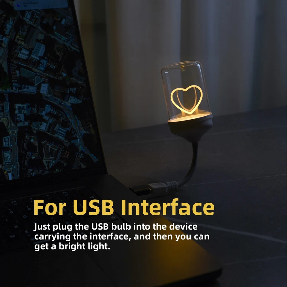 Lindo núcleo de lámpara - luz USB - para crear un ambiente romántico y acogedor en cualquier lugar Foto 3 de 4