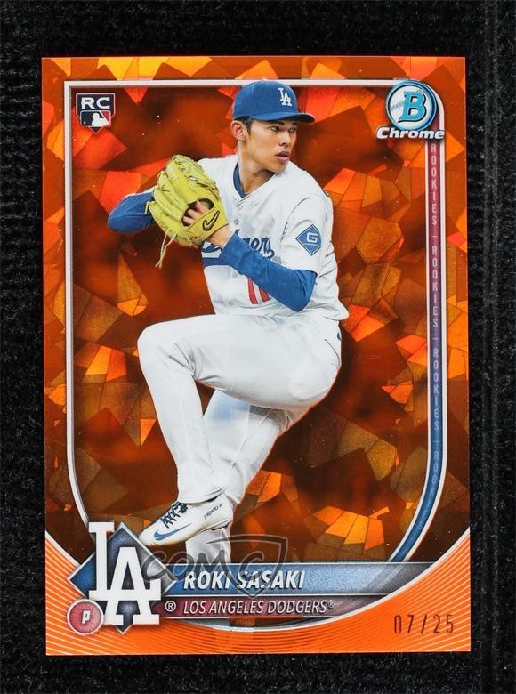 2025 Bowman Chrome Sapphire Edition Orange 7/25 Roki Sasaki #12 i6e