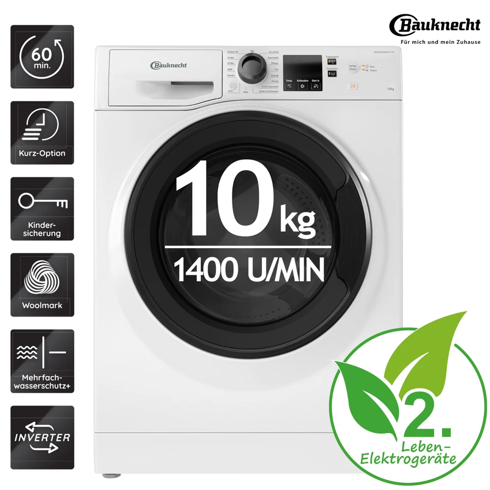 Bauknecht W10 W6400 A Waschmaschine 10kg Anti-Allergie-Programm RO_W10W6400A_R