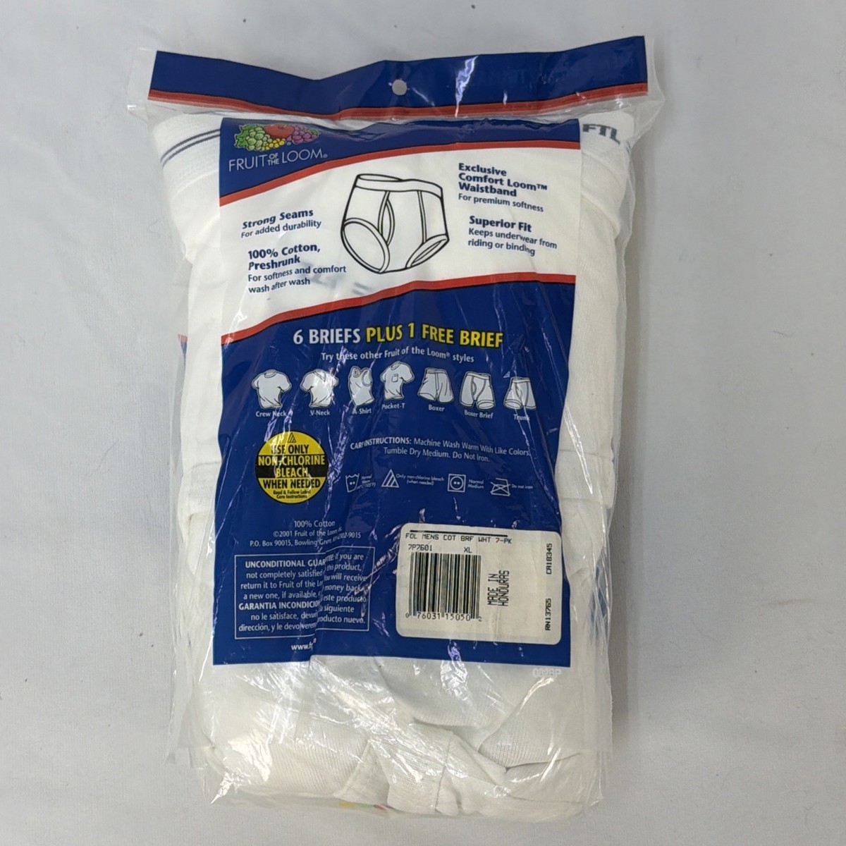 専用 13箱 VINTAGE 2001 NOS FRUIT OF THE LOOM FTL 7 PACK WHITE COTTON BRIEFS