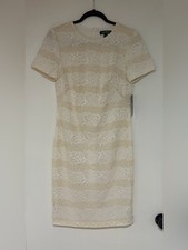 Lauren Ralph Lauren Women’s White/Cashew Kylie Lace Sheath Dress Size 8 NWT