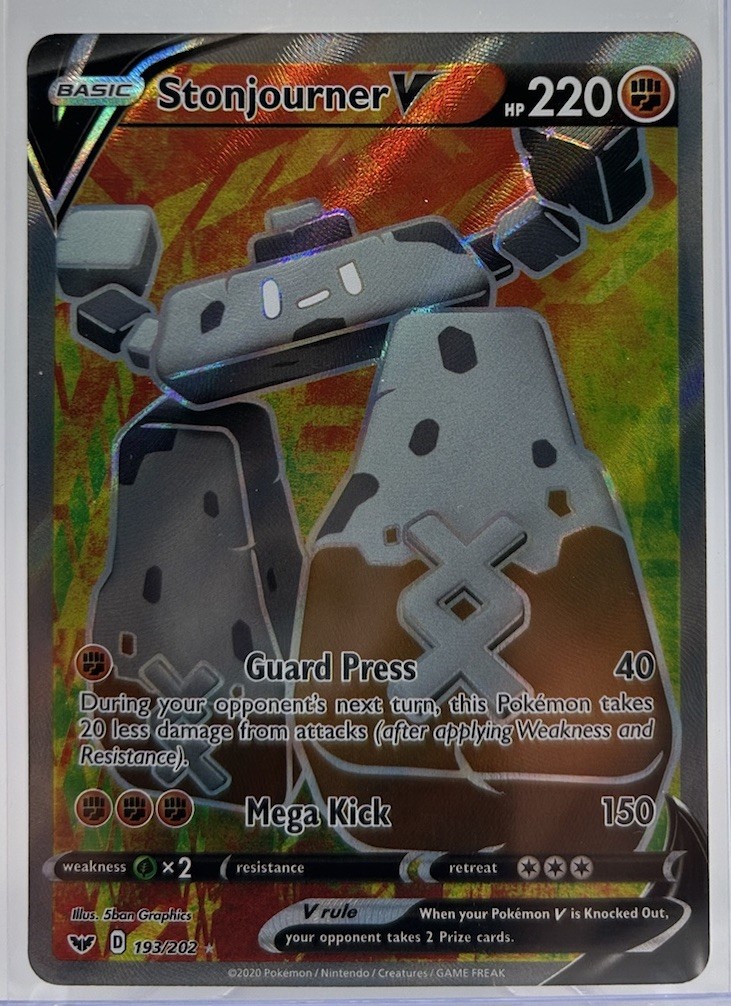 Pokemon TCG - Stonjourner V Sword & Shield Base Set Ultra Rare - 193/202 - M/NM