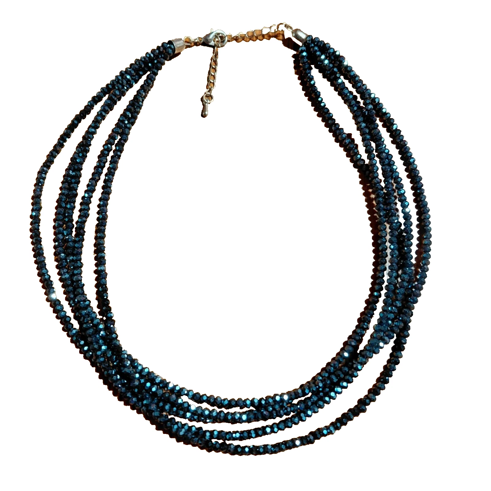 VETEMENTS Collana cristallo multifilo nero