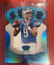 2013 Panini Crown Royale - Matthew Stafford #66 Light Blue  Die-Cut Crown /5!