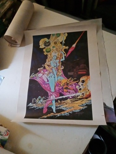 Original Vintage Neal Adams um 1975 seltenes Poster Earthart - Bild 1 von 19