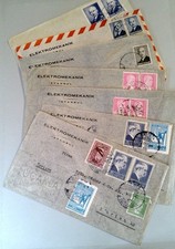 Turkey 1930s-40s Commercial Airmail Covers Lot (7) Istanbul to Switzerland Atatü