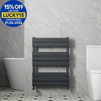 DuraTherm Flat Panel Heated Towel Rail Anthracite - 800 x 600mm