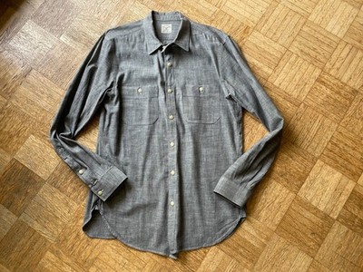 J. CREW  Mens Chambray Work Shirt Medium Herrenhemd
