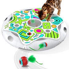Interactive Cat Toy Playset, Hide and Seek Toy with Motion Activate Cat Ball,...