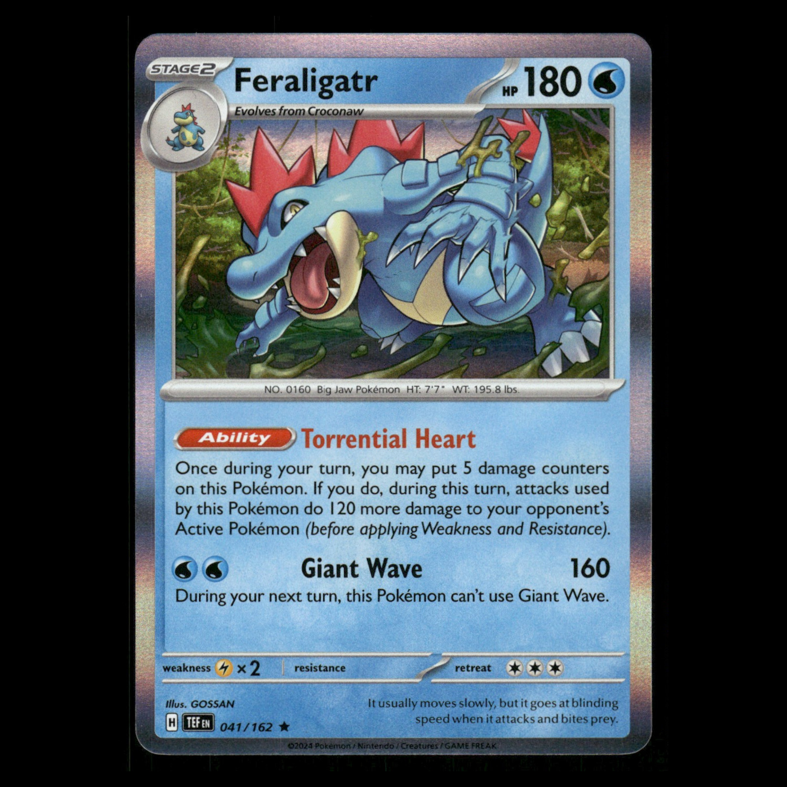 Feraligatr #41 2024 Scarlet - Violet Series - Temporal Forces Rare Holo Pokemon