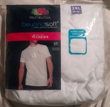 Fruit of the Loom Beyond Soft Big Men's 3 Pack 2XL White Crew Undershirt T-Shirt