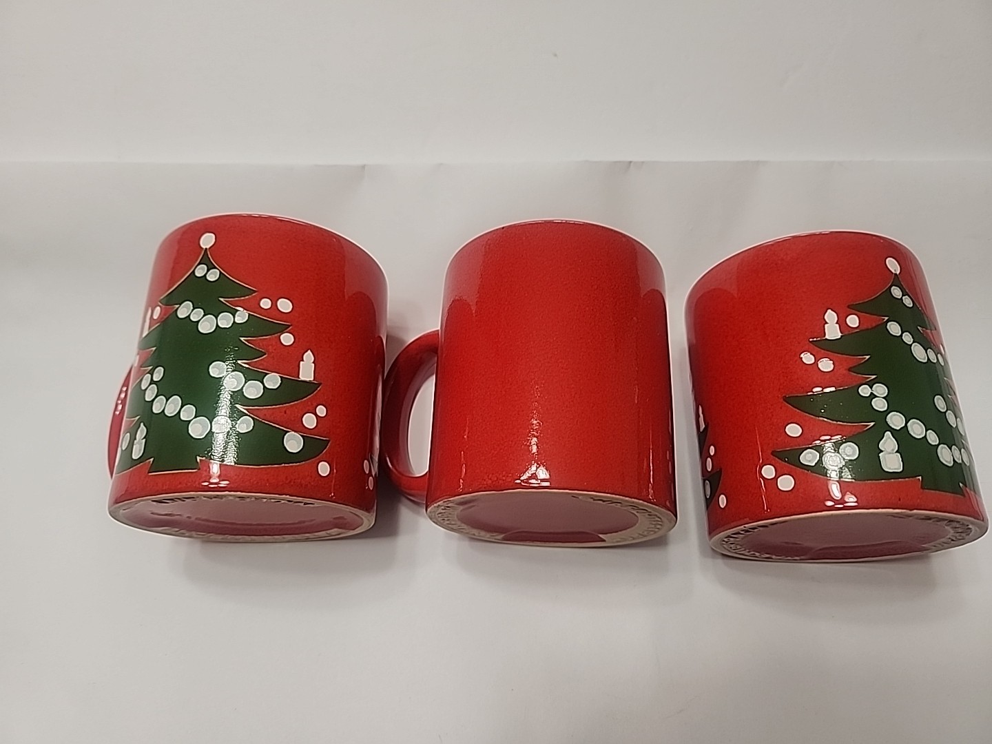 Vintage Waechtersbach Mugs Set 2 Red W. Germany Coffee Cup Tea Xma 3rd Mug Free