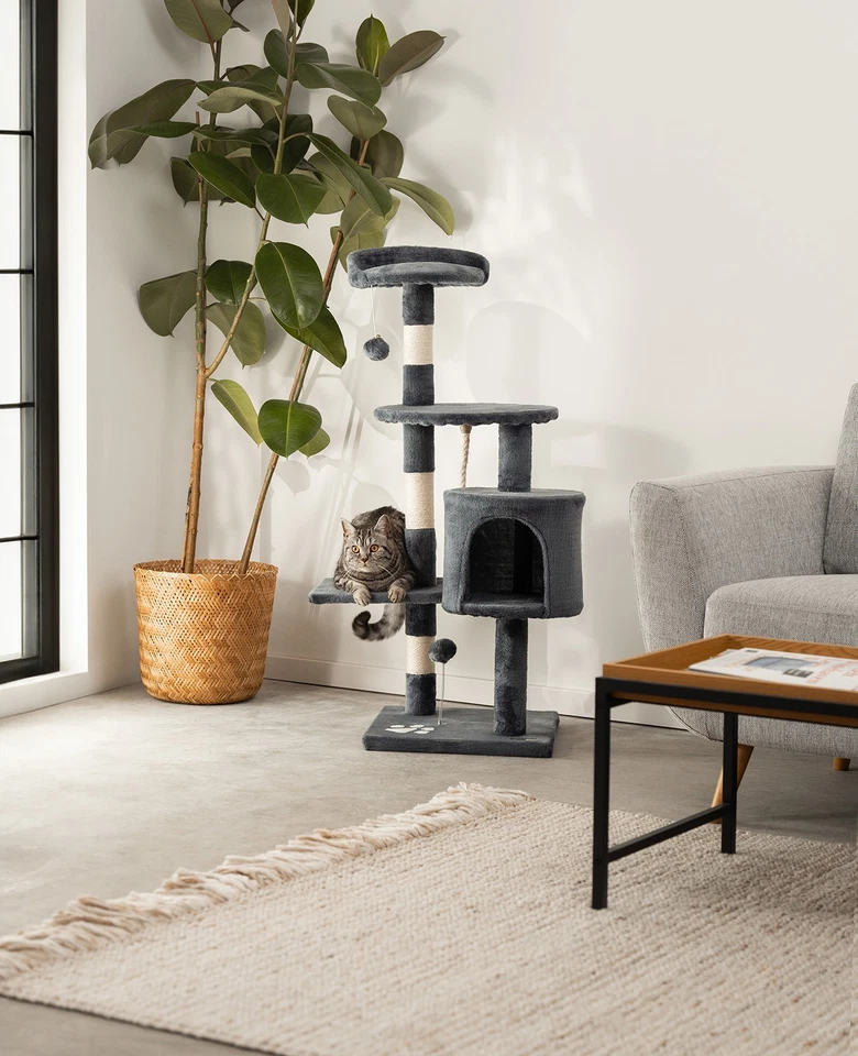 B-Ware: lionto Kratzbaum Kletterbaum Katzenkratzbaum 112 cm grau - Bild 2 von 4