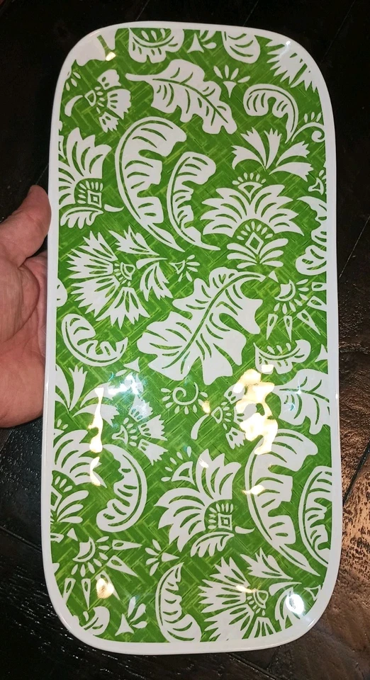 TOMMY BAHAMA Melamine Hawaiian Tropical Island 13" x 7" Serving Platter Tray - Image 3 of 4