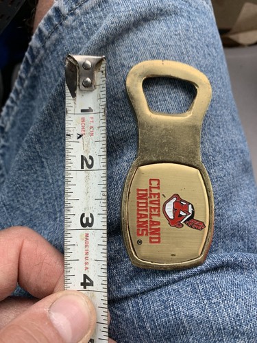 RARE MLB CLEVELAND INDIANS BASEBALL METAL BOTTLE OPENER $5.95 USA/CAN SHIPPING - Picture 3 of 18