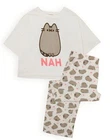 Pusheen Short Sleeve Long Leg Pyjama Set | Womens Cream | Official Merch