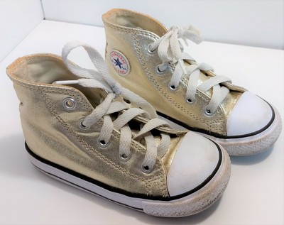 gold infant converse