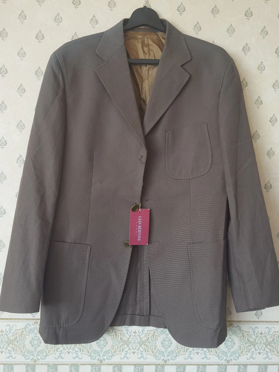 GIAN BERTONE Peter Reed Olive Green Cotton SUIT 42