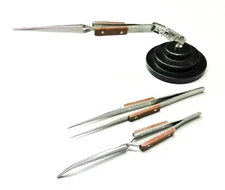 Third Hand with Locking Fiber Tweezer Holding Adjustable Soldering Jewelry Tool