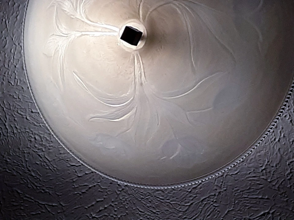 RARE 1930's ART DECO NOUVEAU FROSTED GLASS TULIP Ceiling Light SHADE CENTER HOLE - Image 2 of 4