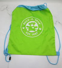 Build-A-Bear Accessory Drawstring Reusable Bag Backpack Tote Green Blue