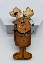 Vtg Artisan Reindeer Brooch Pin Signed Christ...