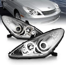 FOR 04-06 LEXUS ES330 OE STYLE CHROME HOUSING LED DRL HALO PROJECTOR HEADLIGHTS