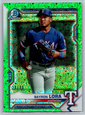 Bayron Lora 2021 Bowman Chrome Prospects Green Shimmer Refractor 20/99 BCP-139