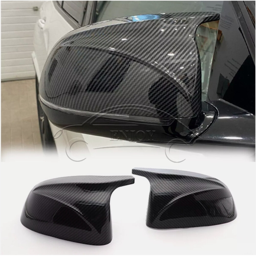 Carbon Fiber Style Side Mirror Cover Caps For BMW X3 X4 X5 X6 X7 G01 G03 G05