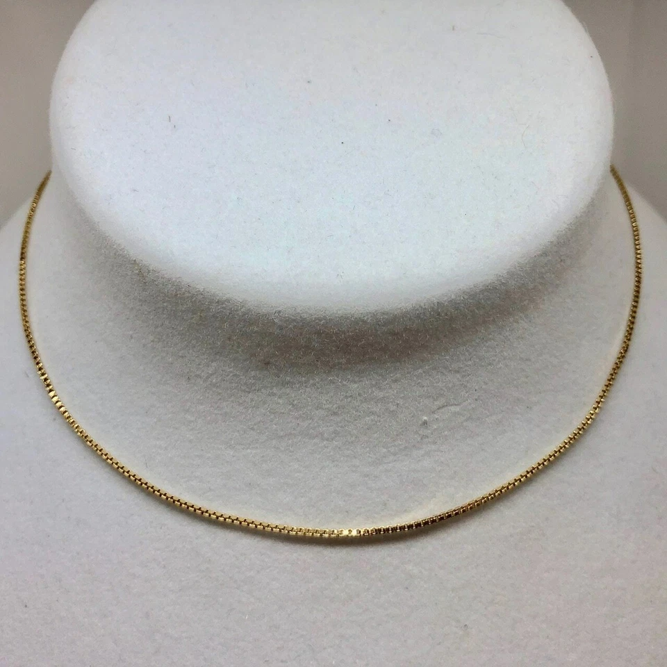 Cadena Italiana 18" 22K Vermeil Caja Fina 1mm 110016B Foto 4 de 4