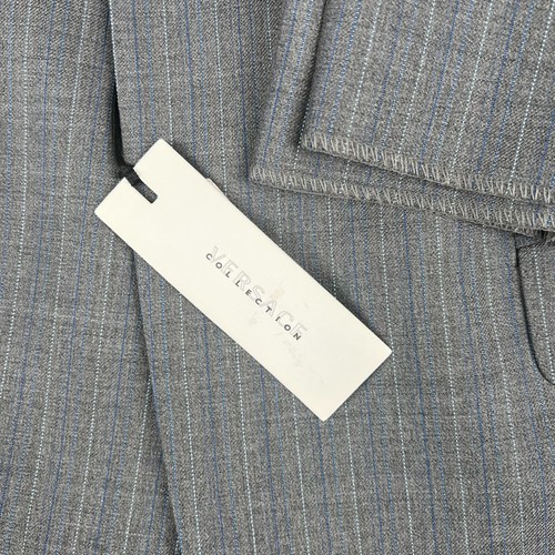NWT VERSACE COLLECTION Gray Pinstripe 2 Button Wool Suit 40L (EU 50) - Picture 5 of 24